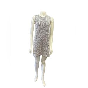 Club Monaco ‘June Dress’ White and Navy Striped Mini Length Dress EUC Size SM